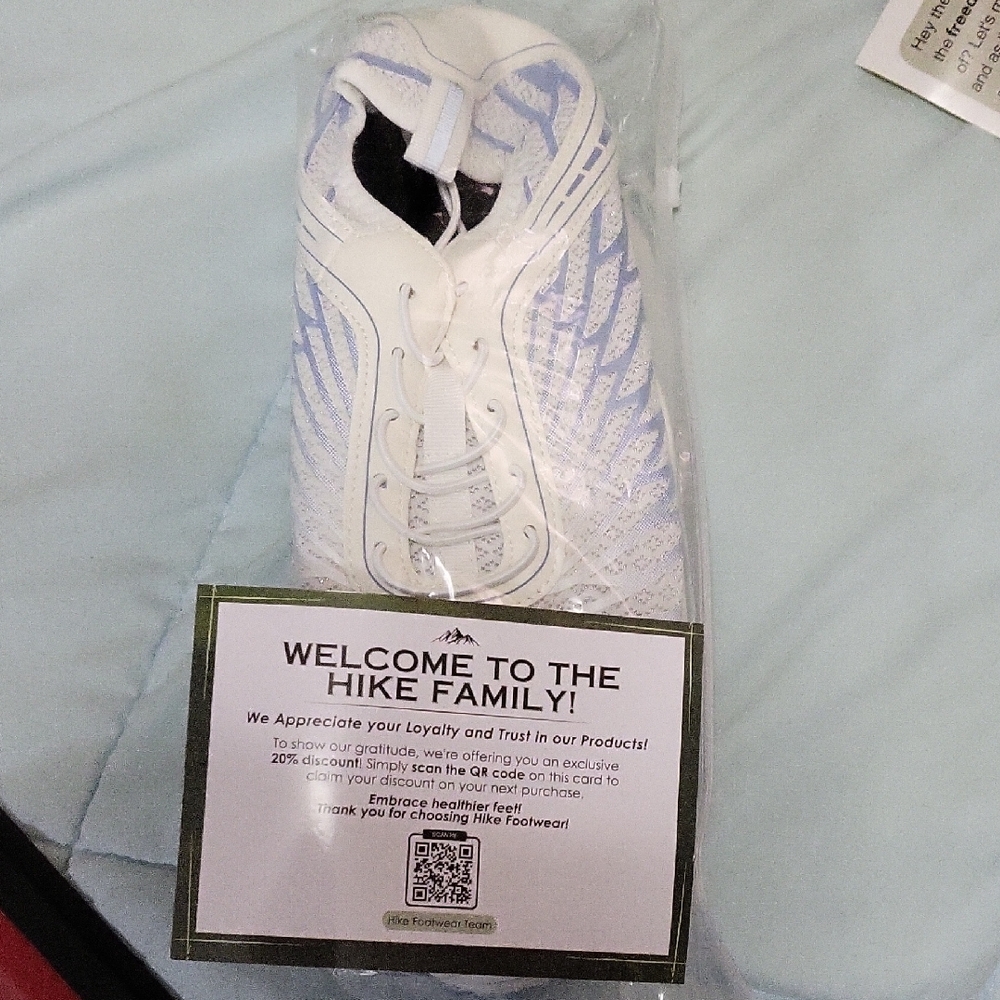 White and Blue Hike Barefoot Shoe